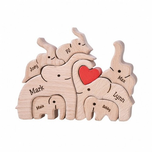 Tactile wooden elephant puzzle - tactile,