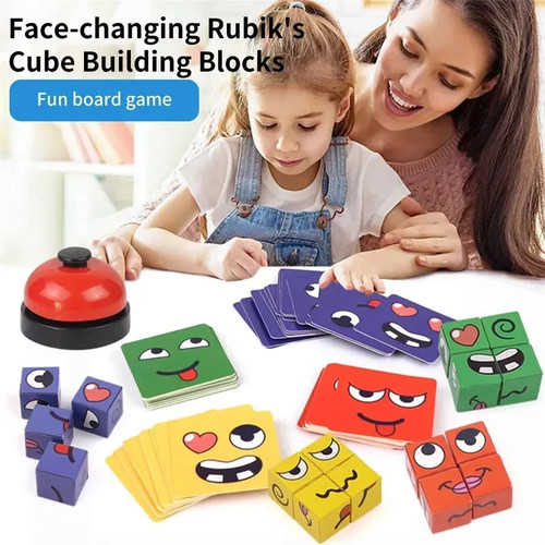 Kids face change - face, blocks