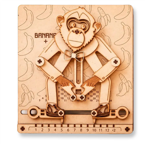 Educated monkey wooden math - monkey,